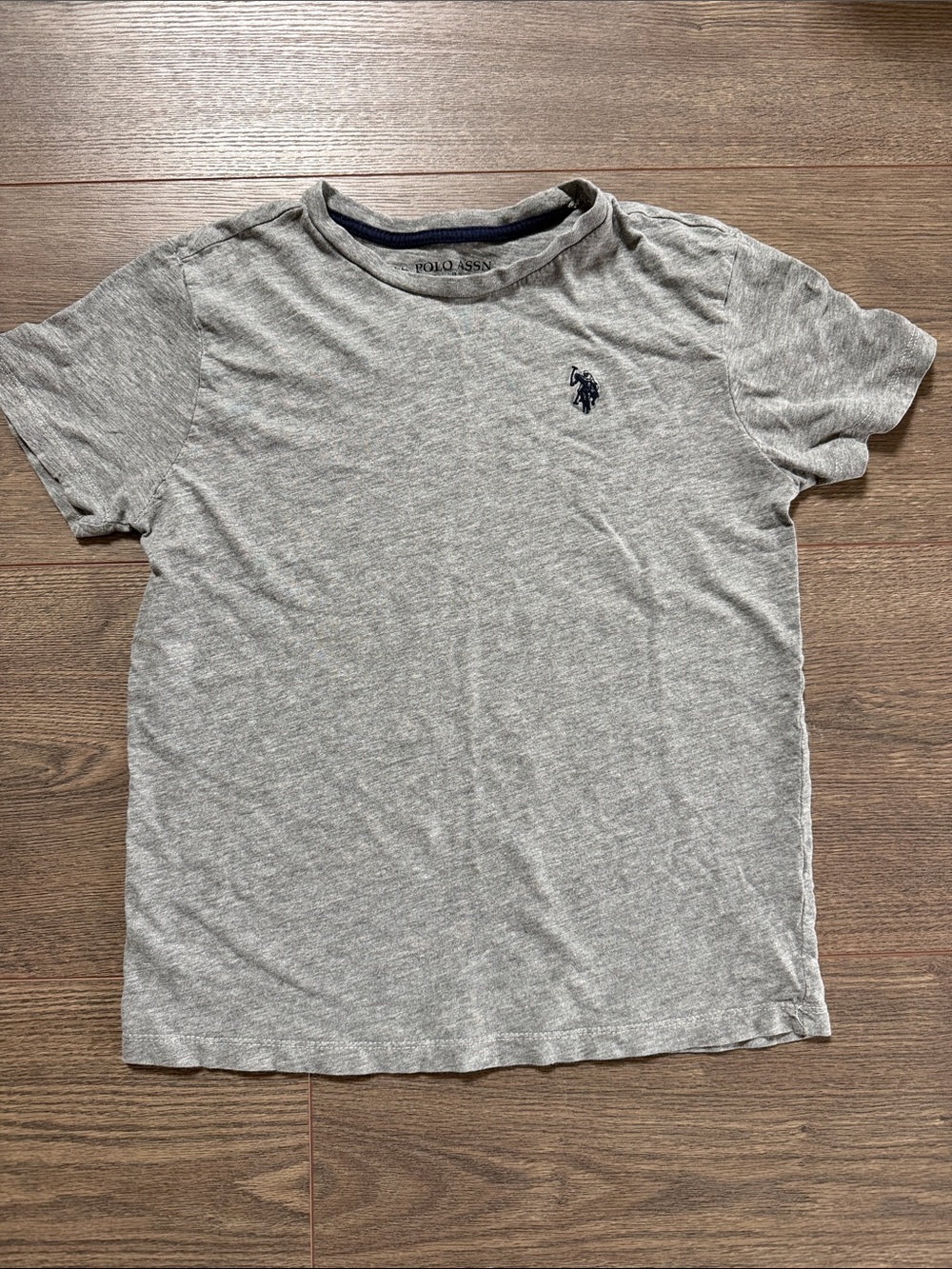U.S. Polo Assn. Gray T-Shirt Boys Large 10-12 Short Sleeved Shirt Preppy Classic